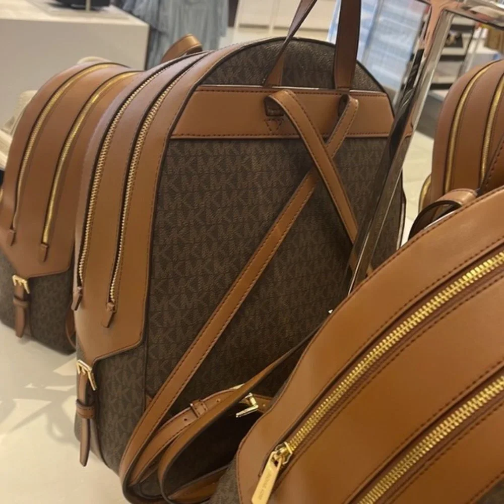 Michael Kors Jaycee Large Zip Pocket Backpack Brown